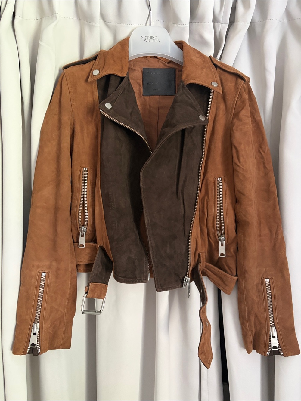 AllSaints Leather Suede Biker Jacket